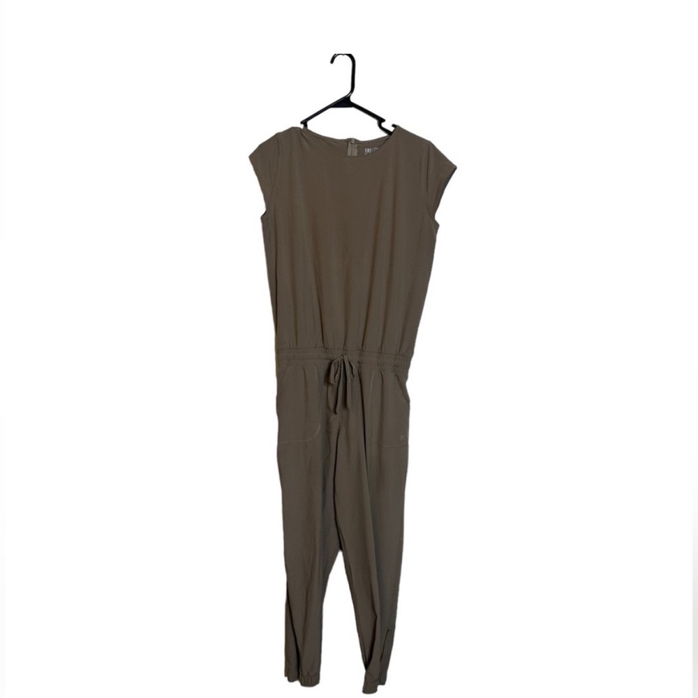 Albion Fit Cap Sleeve Jetsetter Jumpsuit Khaki Tan